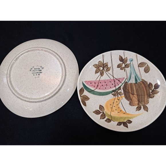 Red Wing Tampico Watermelon Mid Century Vintage Salad Plates Set Of 2 - Picture 3 of 3